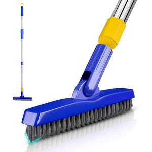 Spazzola per fughe con manico regolabile e testina girevole a V, strumento per la pulizia profonda con setole rigide - Product Image 1