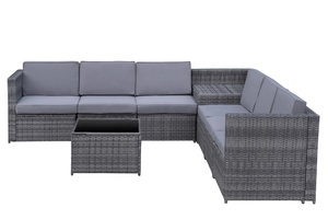 SF00003 Usine directe au Vietnam, Ensemble de salon moderne en rotin 8 pièces pour l'extérieur avec coussins pour salon et hôtel - Product Image 3
