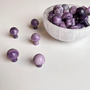 Sculpture de champignon en Lépidolite naturelle, cristal de guérison violet pour la méditation Reiki, décoration Feng Shui, vente en gros - Product Image 3
