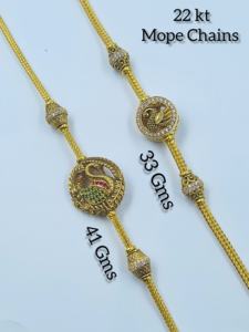 Collar de Lujo con Colgante de Pavo Real en Oro Sólido de 22K, Joyería Tradicional India para Mujer, para Bodas, 41g 33g - Product Image 3