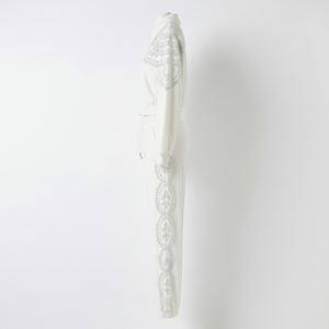 Ensemble survêtement homme en coton personnalisé en gros, lavage à l'acide, strass, deux pièces, veste et pantalon, streetwear, poids lourd, écologique, luxe - Product Image 4