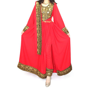 Robe longue traditionnelle afghane pour femmes, style broderie artisanale, coupe fluide - Product Image 3