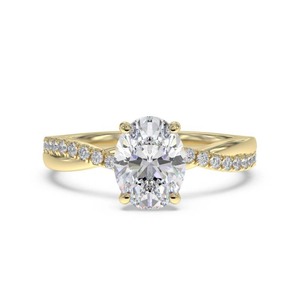 <b>Infinity</b> Oval And Round Engagement Ring 0.75 Ct Lab Grown Diamond In 18K Yellow White <b>Rose</b> Gold And Platinum - Product Image 3