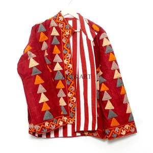 Veste courte brodée à la main en cotisse, style ethnique, pour l'hiver – Vêtements d'extérieur traditionnels et tendance pour femme, vente en gros - Product Image 6