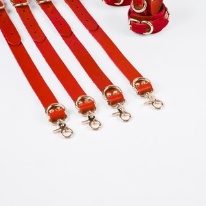 Trendy High Quality Genuine Leather <b>Bed</b> <b>Restraints</b> Bondage Strap Set Adjustable Wrist Ankle Cuffs Customizable Adult Toys OEM - Product Image 3
