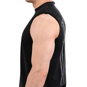 เสื้อกล้ามผู้ชายแบบย้อมสีเอซิด 100% ผ้าฝ้าย ระบายอากาศ แห้งเร็ว เหมาะสำหรับออกกำลังกายและสวมใส่ลำลอง - Product Image 4