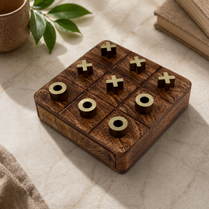 Combo de jeux en bois Tic Tac Toe et Solitaire |   Jeu de stratégie compact Mangowood |   Jeu de puzzle pratique pour les voyages, 14 cm, classique et amusant - Product Image 5
