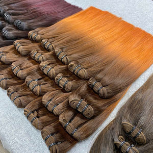 Extensions de trame de cheveux humains Remy 100% à double tirage Cuticule alignée Machine Trame de cheveux doux, soyeux et droits Vente en gros - Product Image 1