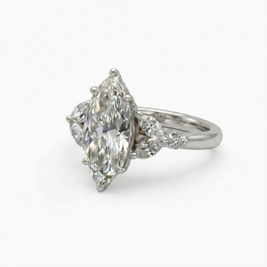 Elegant 14k White Gold <b>Diamond</b> <b>Ring</b> for Women Simple Design Engagement Wedding Band IGI Certified Luxury Bright Sparkle Gift - Product Image 2
