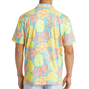 Camisa de Manga Corta para Hombre, de Alta Calidad, 100% Poliéster, Estilo Casual, Jersey Sólido, Impresión por Transferencia de Calor, 200g, Tejido de Punto, Secado Rápido, con Botones - Product Image 6