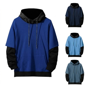 Custom <b>Men's</b> Regular Fit Polyester/Cotton Knitted Hoodie with Pocket Embossed Print Quick Dry & Breathable Winter <b>Pullover</b> - Product Image 2