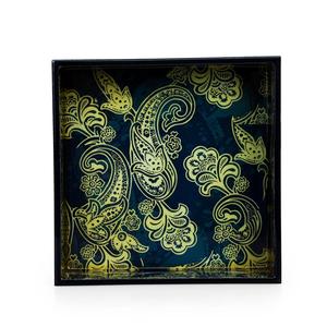 Elegant Single Square MDF <b>Wood</b> Serving Tray Handmade Enamel Coated Kitchen Dining Table Multi-Purpose Decorative Tray - Product Image 2