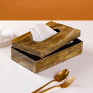 Boîte à mouchoirs rectangulaire classique de haute qualité en os incrusté, en bois et résine, pour usage décoratif à la maison, à l'hôtel et au restaurant - Product Image 5