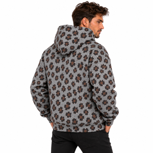 Vente en gros de sweats à capuche personnalisés pour hommes, imprimés léopard, en polaire, style streetwear - Product Image 4