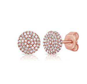 Round Lab Grown Diamond Cluster Stud <b>Earring</b> 14K 18K Solid Gold 7.25mm Modern Classic Push Back Everyday Wear Elegant Studs Pair - Product Image 5