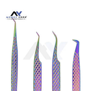 Juego Profesional de 4 Pinzas para Extensión de Pestañas, Acero Japonés Premium con Agarre de Diamante, Punta de Fibra de Precisión Multicolor - Product Image 4