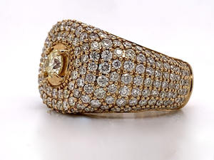 Anillo Redondo de Moissanita con Baño de Oro, Anillo de Diseño para Hombre, para Aniversario y Bodas, Joyería Hip Hop, Regalo de Cumpleaños para Él - Product Image 2