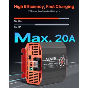 Caricabatterie da 250W DC a DC 12V 20A per auto in GEL al piombo e al litio AGM per la ricarica della batteria per auto - Product Image 2