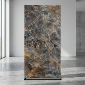 Vintage Onyx Noir 160x320cm Pierre Frittée Poli Glacé Salle De Bains Carrelages Murs Sols Porcelaine Céramique Marbre Pierre Dalle - Product Image 3