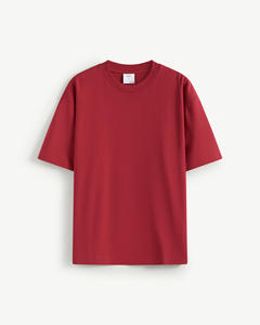 Camiseta de Manga Corta para Hombre, Cuello Redondo, Corte Holgado, Tejido Formal, 100% Algodón Ecológico, Antiarrugas, Transpirable, para Uso Diario - Product Image 1