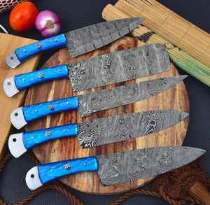 Ensemble de couteaux de chef en acier Damas faits à la main de qualité supérieure, lame ultra-affûtée avec manche en bois, couteaux de cuisine de haute qualité, cadeau - Product Image 2