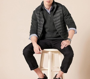 Hot Sell Custom LOGO Zipper Winter Puffer Vest <b>Jacket</b> <b>Men</b> Quilted Hood <b>Utility</b> Puffer <b>Jacket</b> Vest - Product Image 3