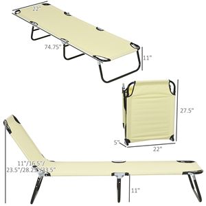 Set di 2 Sdraio Pieghevoli con Telaio in Alluminio, 5 Livelli di Reclinazione, Sedie da Piscina per Esterni, Lettini Prendisole con Telaio in Acciaio per Spiaggia e Giardino - Product Image 3