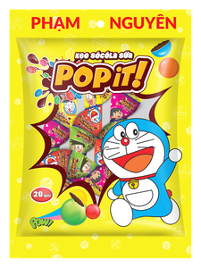 ลูกอมแบบแข็งหลากสีโดราเอมอนขนมป็อปพอตจำนวนมากมีลายลูกบอลช็อกโกแลตนมแบบธรรมดา - Product Image 5