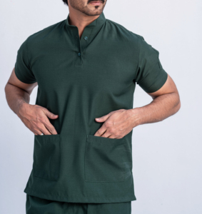 Medical Scrubs Nursing Men's <b>Jersey</b> Spandex Scrubs Sets <b>Jumpsuit</b> Hospital Uniform Summer Short Sleeve Seamless Fusing OEM Custom - Product Image 2