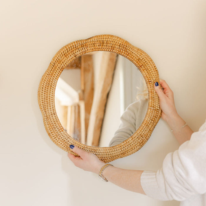 Handmade Rattan <b>Round</b> <b>Mirror</b> Bohemian <b>Wall</b> Decor Natural Weave Frame Decorative Accent <b>Mirror</b> Made by KingCraftViet - Product Image 4