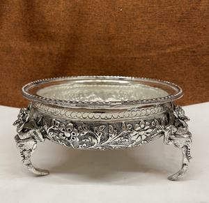 Urli rond en argent plaqué fait à la main, artisanat, pot flottant pour fleurs, cadeaux de mariage, 9 pouces, article de décoration de mariage - Product Image 4
