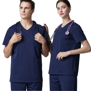 Tenue médicale FMF d'origine vietnamienne pour hommes, ensemble de blouses médicales 52% coton 45% polyester 3% élasthanne en tissu tissé - Product Image 1