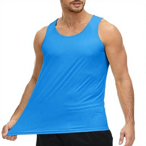 WARPRO INDUSTRY Débardeur Homme Uni Col Rond Sans Manches Séchage Rapide en Polyester Tissu Tricoté 120g Rouge Noir Été - Product Image 1