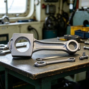 Bielle marine 34CrNiMo6 forgée et rectifiée avec précision, pièces de rechange pour <span class=keywords><strong>moteur</strong></span> diesel, <span class=keywords><strong>bateau</strong></span>, navire, usage industriel - Product Image 1