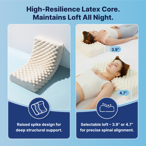 Almohada de Látex Moderna para Hotel, Almohada Contorneada, Sólida, Refrescante, Cómoda, Hipoalergénica, Soporte para el Cuello, para Dormir de Lado, Ergonómica - Product Image 5