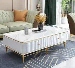 Mesa de centro contemporánea con superficie de mármol para sala de estar - Product Image 2