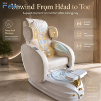 Fauteuil de Pédicure de Luxe avec Massage Dorsal Shiatsu et Bassin de Spa Balnéo pour les Pieds