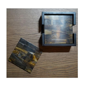 Sous-verres en corne naturelle polie de qualité supérieure, prix usine Inde, pour la maison et les restaurants, avec support - Product Image 5