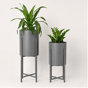 Juego de Macetas Metálicas con Soporte, Macetas Grandes para Interiores, Decoración de Hogar de Lujo y Exhibición de Vegetación en Sala de Estar u Oficina - Product Image 3