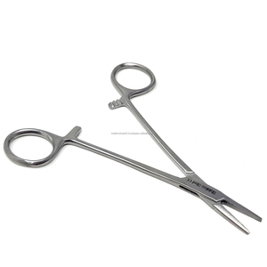 Porte-aiguille manuel en acier inoxydable Webster 5 pouces, à mors lisses et biseautés, instrument chirurgical vétérinaire durable, certifié CE ISO - Product Image 2