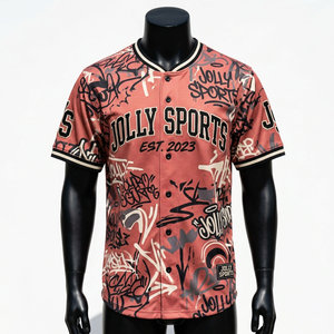 T-shirt en coton 100% pour homme, coupe ample, imprimé, en polyester respirant 165 GSM, motif rayures corail, style maillot de baseball, avec broderie en twill. - Product Image 4