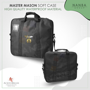 Étui de transport pour tablier maçonnique avec emblème Shriner, léger, en tissu Cordura noir souple, pour tablier de régalia maçonnique (Provincial) NANBA - Product Image 2