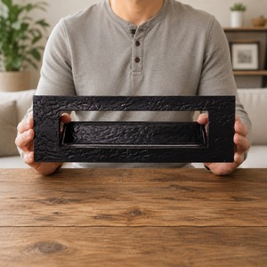 SHUBHAM Vintage Black Cast Iron Outdoor Mailbox <b>Door</b> Letter Slot Rectangular Entry <b>Plate</b> for Exterior <b>Door</b> - Product Image 5