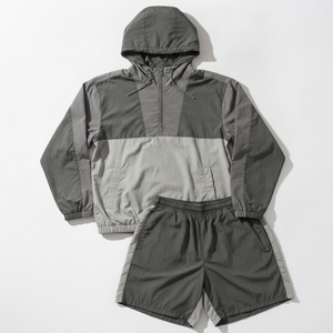 Custom Men's Lightweight Nylon Windbreaker 2-Piece Zip-Up Track <b>Jacket</b> Shorts Set Quick Dry High Quality Summer Streetwear - Product Image 1