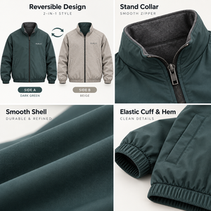 Chaqueta Bomber Personalizada al por Mayor OEM/ODM, Chaqueta 2 en 1 Impermeable para Correr, 100% Poliéster, Talla Grande, Chaqueta Cortavientos con Cierre para Hombre - Product Image 2