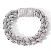 Chaîne cubaine Miami épaisse de 18 mm, style Iced Out, collier à bulles, vente en gros, bijoux plaqués or pour femmes et hommes, style rappeur
