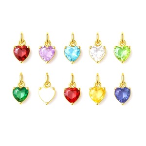 Gold Plated Heart-Shaped Faceted Birthstone <b>Charms</b> Prong Set Gemstone Pendant Handmade <b>Charm</b> for Jewelry Making - Product Image 4