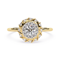 Bague halo en diamant de culture, plaqué or 14 carats, taille ovale, bijoux de fiançailles et de mariage pour femmes
