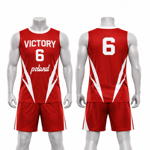 Custom Canada Style <b>Volleyball</b> Uniform <b>Set</b> Sleeveless Sublimation Printed Jersey and Shorts Quick Dry Team Sportswear - Product Image 6