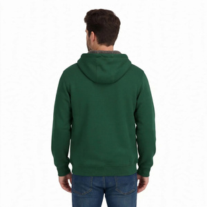 Men Green <b>Sherpa</b> <b>Lined</b> Full Zip Hoodie Winter Warm Heavyweight Fleece Jacket Casual Outerwear With Pockets - Product Image 2